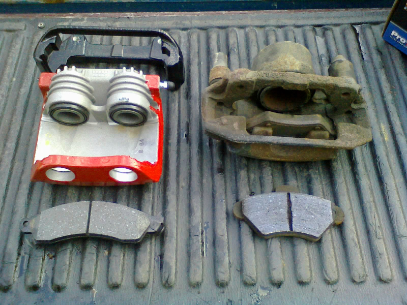 Double the pistons, and a little more pad surface area. Lighter, too!